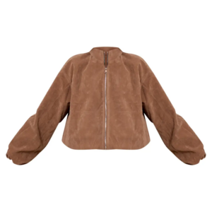 Faux Suede Bomber Jacket